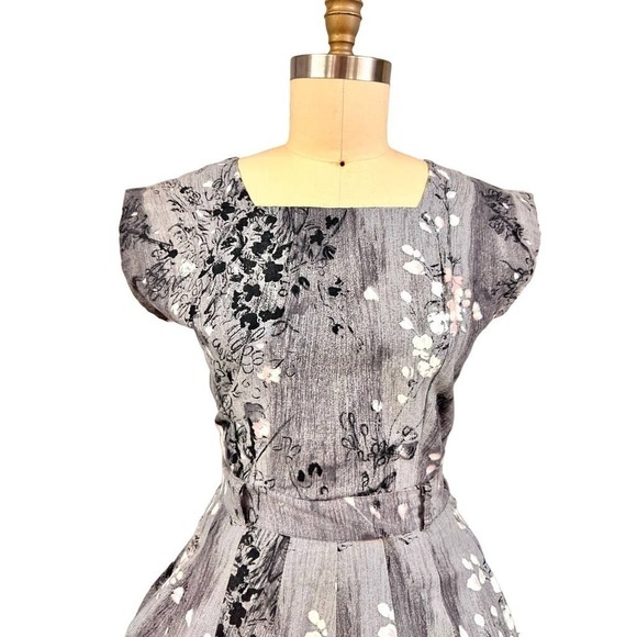 1950s VTG Philmont Sportswear of Miami Grey/Pink Floral Circle Skirt Set M/L - Picture 6 of 15